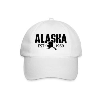 Alaska State Est 1959 Retro Vintage - Baseball Cap - white/white - Front