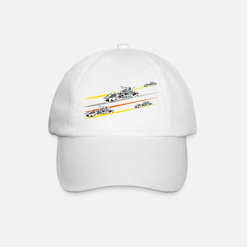 Motorrad Chopper - Baseballkappe - Weiß/Weiß