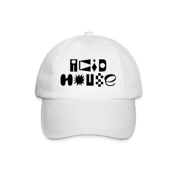 Acid House Fancy Typography logo design - Baseball Cap - white/white - Front