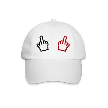Pixel Mittelfinger - Baseballkappe - Weiß/Weiß - Vorne
