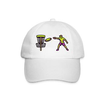 Graphique du lancer du joueur de disc golf - Casquette classique - blanc/blanc - Devant
