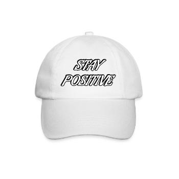 Restez positifs Typographie en gras - Casquette classique - blanc/blanc - Devant