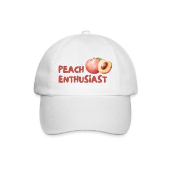 Pfirsich Enthusiast Design - Baseballkappe - Weiß/Weiß - Vorne