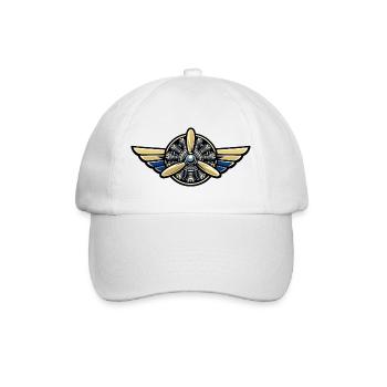 Vintage Flying Propeller Emblem - Baseball Cap - white/white - Front