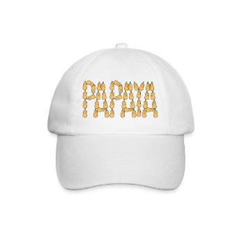 Papaya-Typografie - Baseballkappe - Weiß/Weiß - Vorne