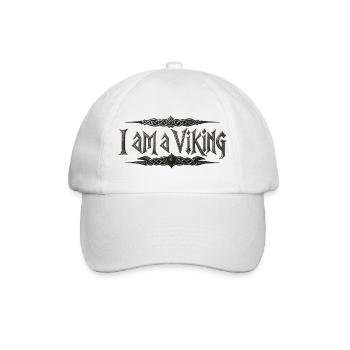 I Am A Viking – Celtic Knot Typography - Baseball Cap - white/white - Front