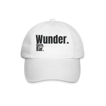 Wunder. Gern. Bar. – Humorvolles Typografie Design - Baseballkappe - Weiß/Weiß - Vorne