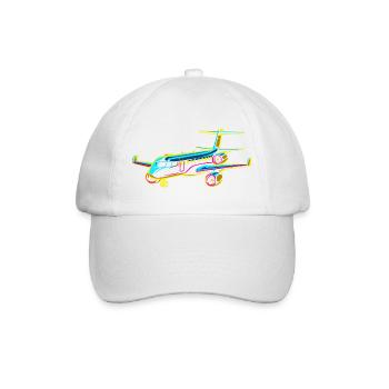 Style de bande dessinée d’avion - Casquette classique - blanc/blanc - Devant