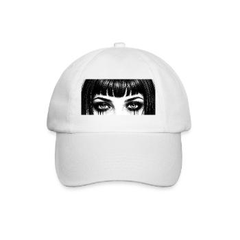 Conception en forme de goutte aux yeux noirs et blancs - Casquette classique - blanc/blanc - Devant