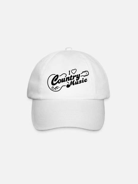J'aime la musique country GUITARE - Casquette classique - blanc/blanc