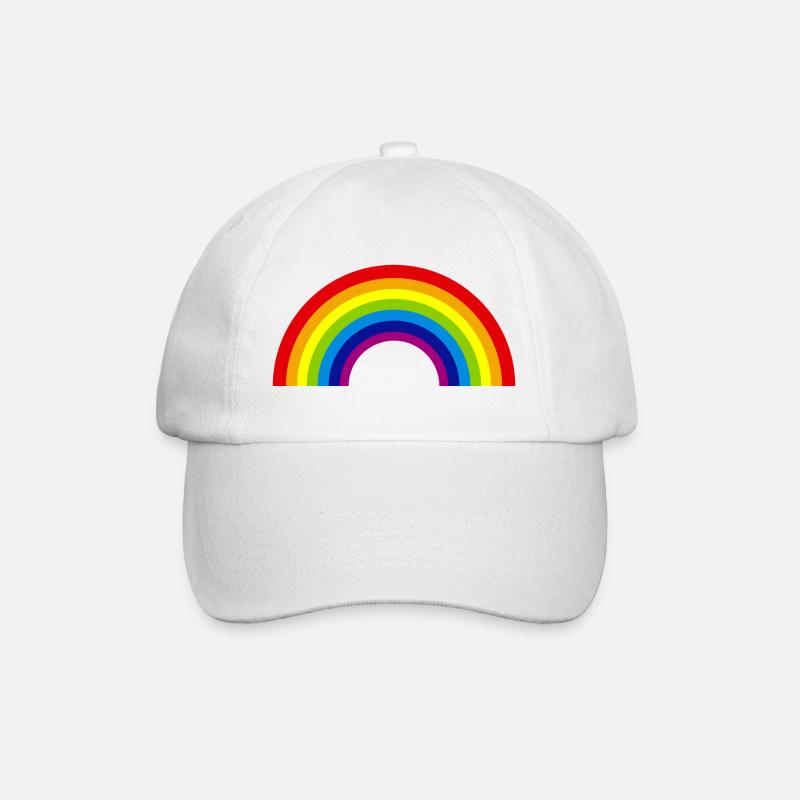 regenbogen - Baseballkappe - Weiß/Weiß