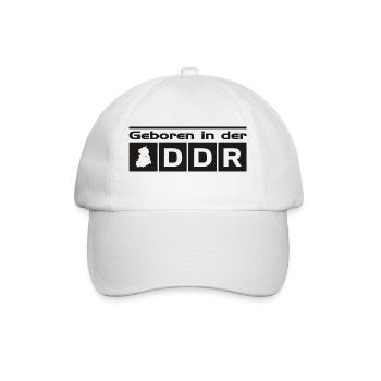 Geboren in der DDR - Baseballkappe - Weiß/Weiß - Vorne