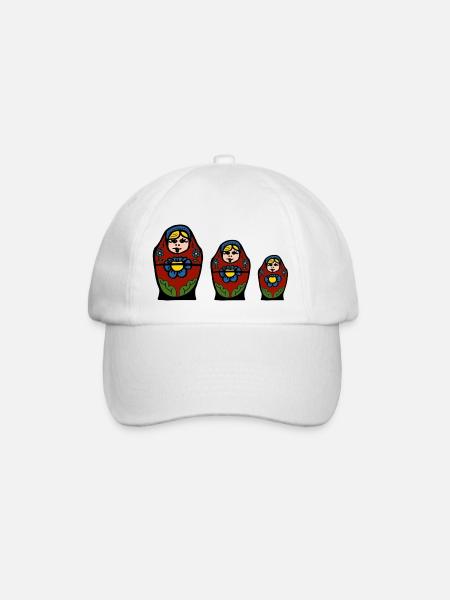 matryoshka - Baseball Cap - white/white