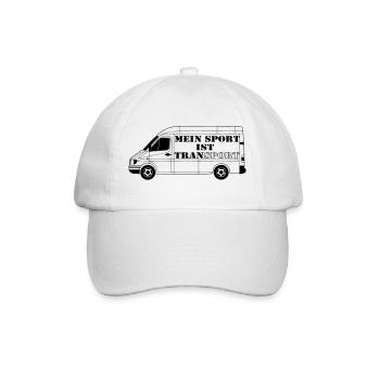 Transporter Fahrer ,LKW Fun Transport Sport (25) - Baseballkappe - Weiß/Weiß - Vorne