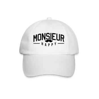 Monsieur-Happy - Casquette classique - blanc/blanc - Devant