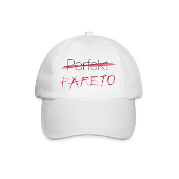 Perfekt? Nein: Pareto! - Baseballkappe - Weiß/Weiß - Vorne