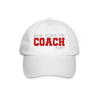 Coach / Entraîneur: Qu'est-ce que l'entraîneur dit? - Casquette classique - blanc/blanc - Devant