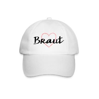 Braut Herz Herzmotiv Junggesellenabschied - Baseballkappe - Weiß/Weiß - Vorne