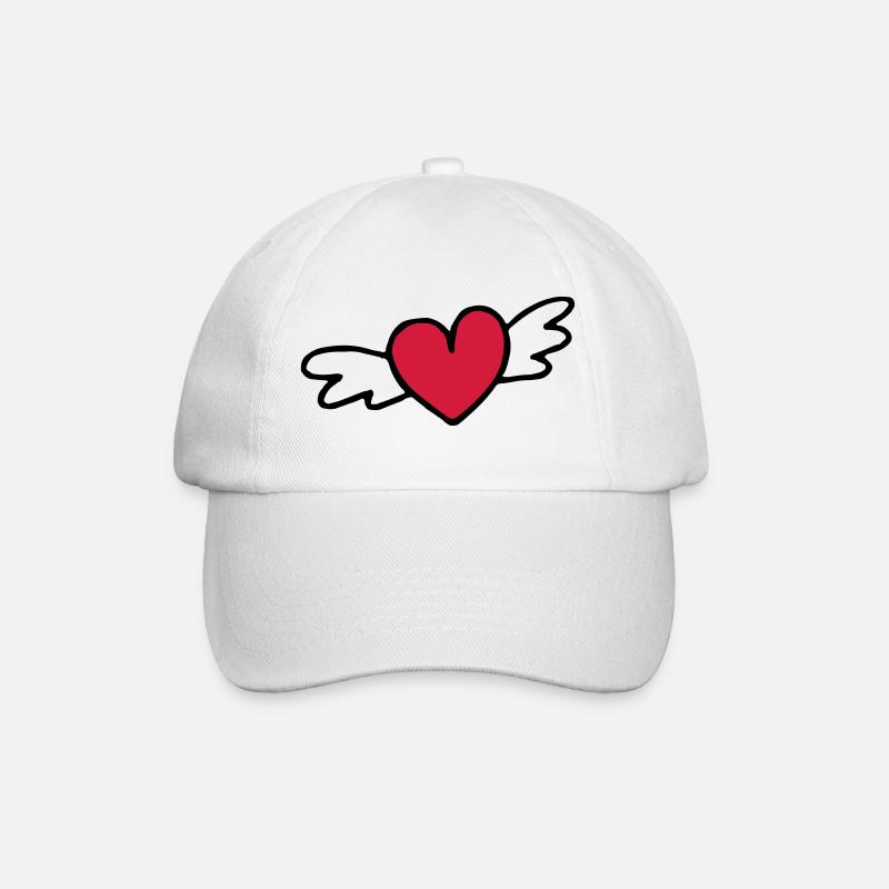 fliegendes Herz Liebe Geschenk - Baseballkappe - Weiß/Weiß
