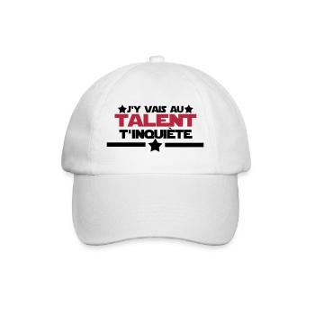 j'y vais au talent citations,message,humour - Casquette classique - blanc/blanc - Devant