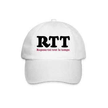 RTT - Rest die ganze Zeit - Baseballkappe - Weiß/Weiß - Vorne