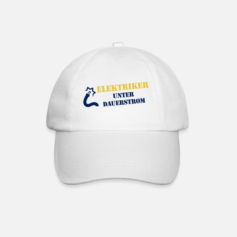 Electrician under continuous current - Baseball Cap - white/white