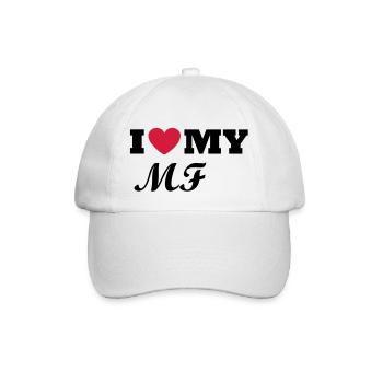 I Love my MF - Baseballkappe - Weiß/Weiß - Vorne