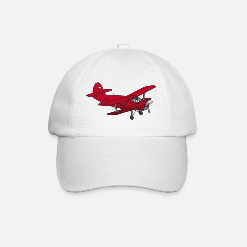 Doppeldecker Flieger rot - Baseballkappe - Weiß/Weiß