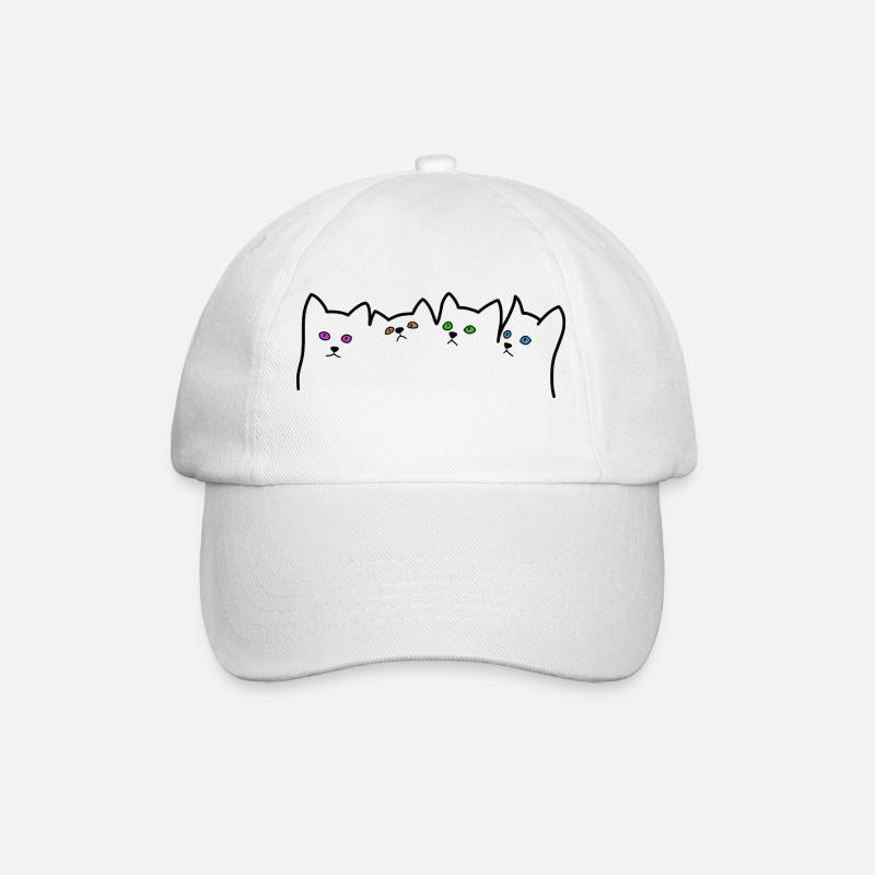 Chats Chats Chats Yeux De Chat - Casquette classique - blanc/blanc