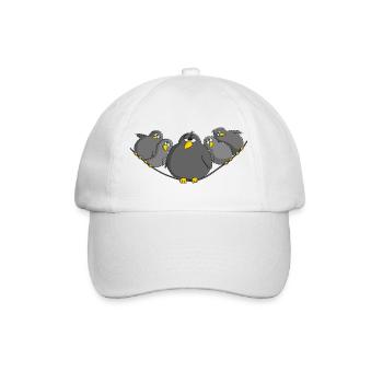 Vogel fett und witzig - Baseballkappe - Weiß/Weiß - Vorne