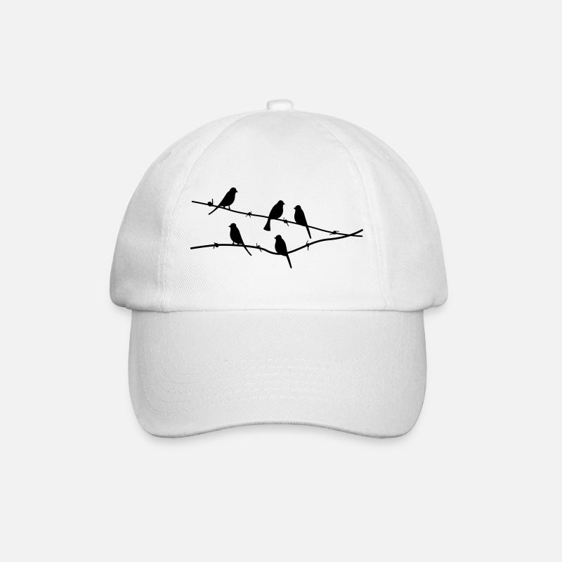 birds Vögel - Baseballkappe - Weiß/Weiß