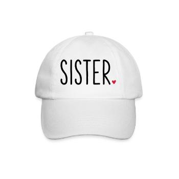 Sister coeur - famille de frères et sœurs cadeau - Casquette classique - blanc/blanc - Devant