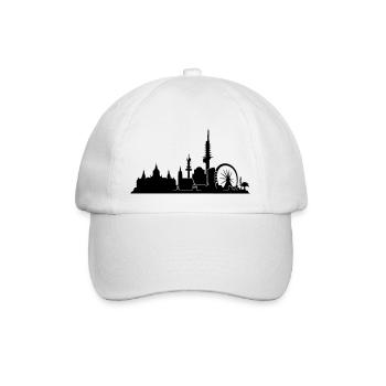Hannover // Skyline // Silhouette // Skylineshirt - Baseballkappe - Weiß/Weiß - Vorne