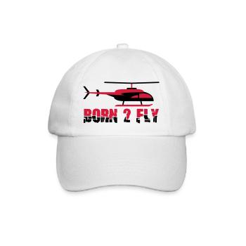 Born to Fly Cool Heli Design - Baseball Cap - white/white - Front
