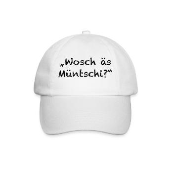 Wosch äs Müntschi - Baseballkappe - Weiß/Weiß - Vorne