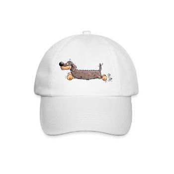 Flotter Dackel - Baseballkappe - Weiß/Weiß - Vorne