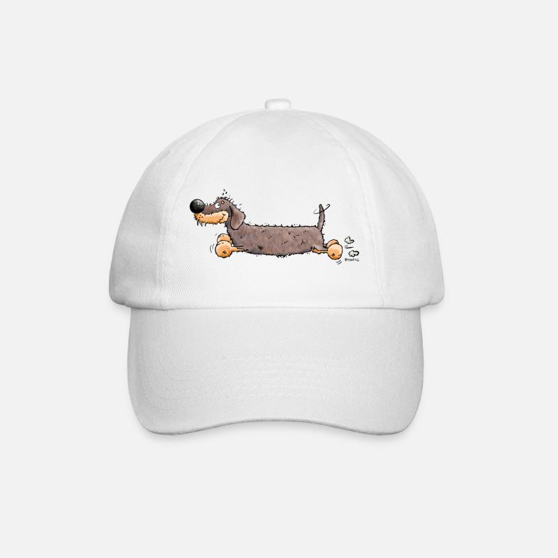 Flotter Dackel - Baseballkappe - Weiß/Weiß