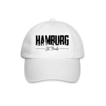 Hamburg St. Pauli, Reeperbahn, Kiez - Baseballkappe - Weiß/Weiß - Vorne