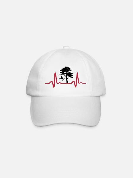 Baum mit Herzschlag, Natur EKG - Baseballkappe - Weiß/Weiß