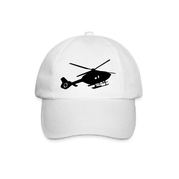 helikopter silhouette - Baseballkappe - Weiß/Weiß - Vorne