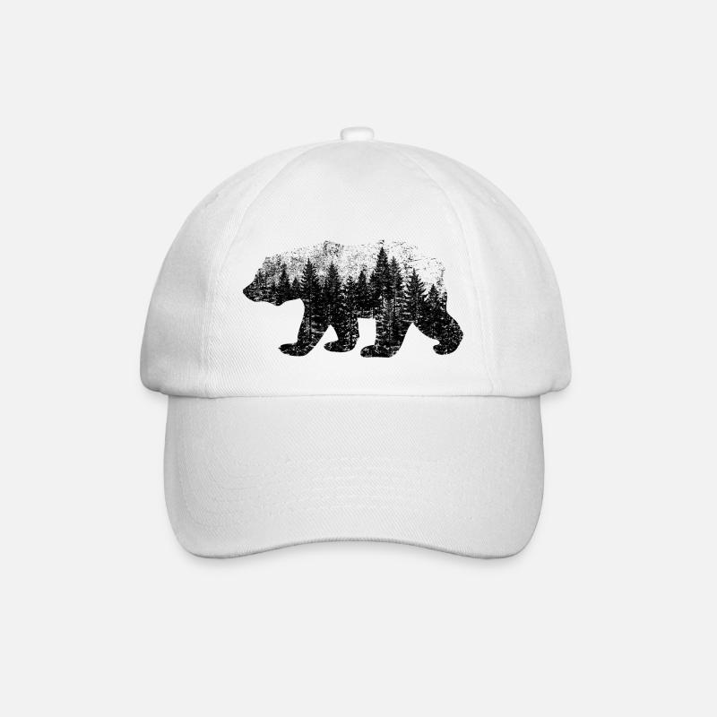 Bär (Wald, used) - Baseballkappe - Weiß/Weiß