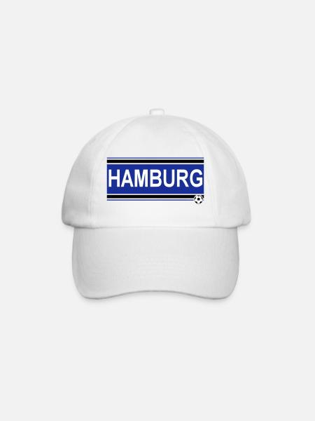 Hamburg , Tradition , Hamburg Fussball Fan (25) - Baseballkappe - Weiß/Weiß