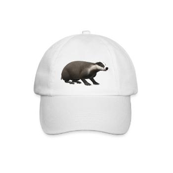 3D Dachs - Baseballkappe - Weiß/Weiß - Vorne