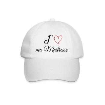 J'aime ma Maîtresse - Casquette classique - blanc/blanc - Devant