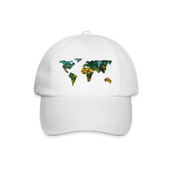 Carte du monde - géométrique - vintage - géographie - Casquette classique - blanc/blanc - Devant
