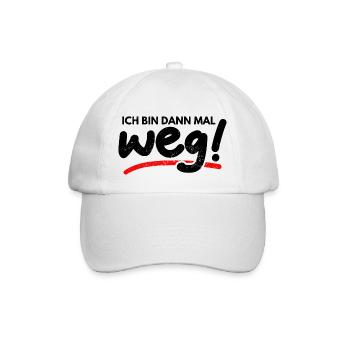 Ich Bin Dann Mal Weg Spaß Humor Lustiger Spruch - Baseballkappe - Weiß/Weiß - Vorne