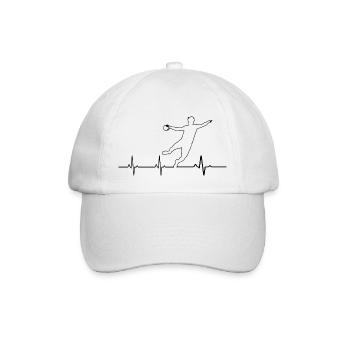 Handball Herzschlag Handballer - Baseballkappe - Weiß/Weiß - Vorne