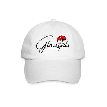 Glückspilz - Baseballkappe - Weiß/Weiß - Vorne