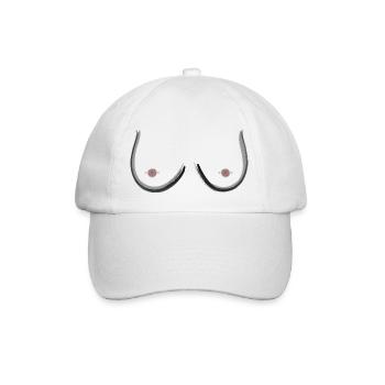 boobs femmes feministe logo avec piercings de tétons - Casquette classique - blanc/blanc - Devant