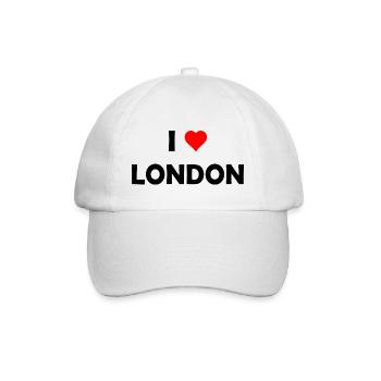 I love London - Great Britain - UK United Kingdom - Baseballkappe - Weiß/Weiß - Vorne